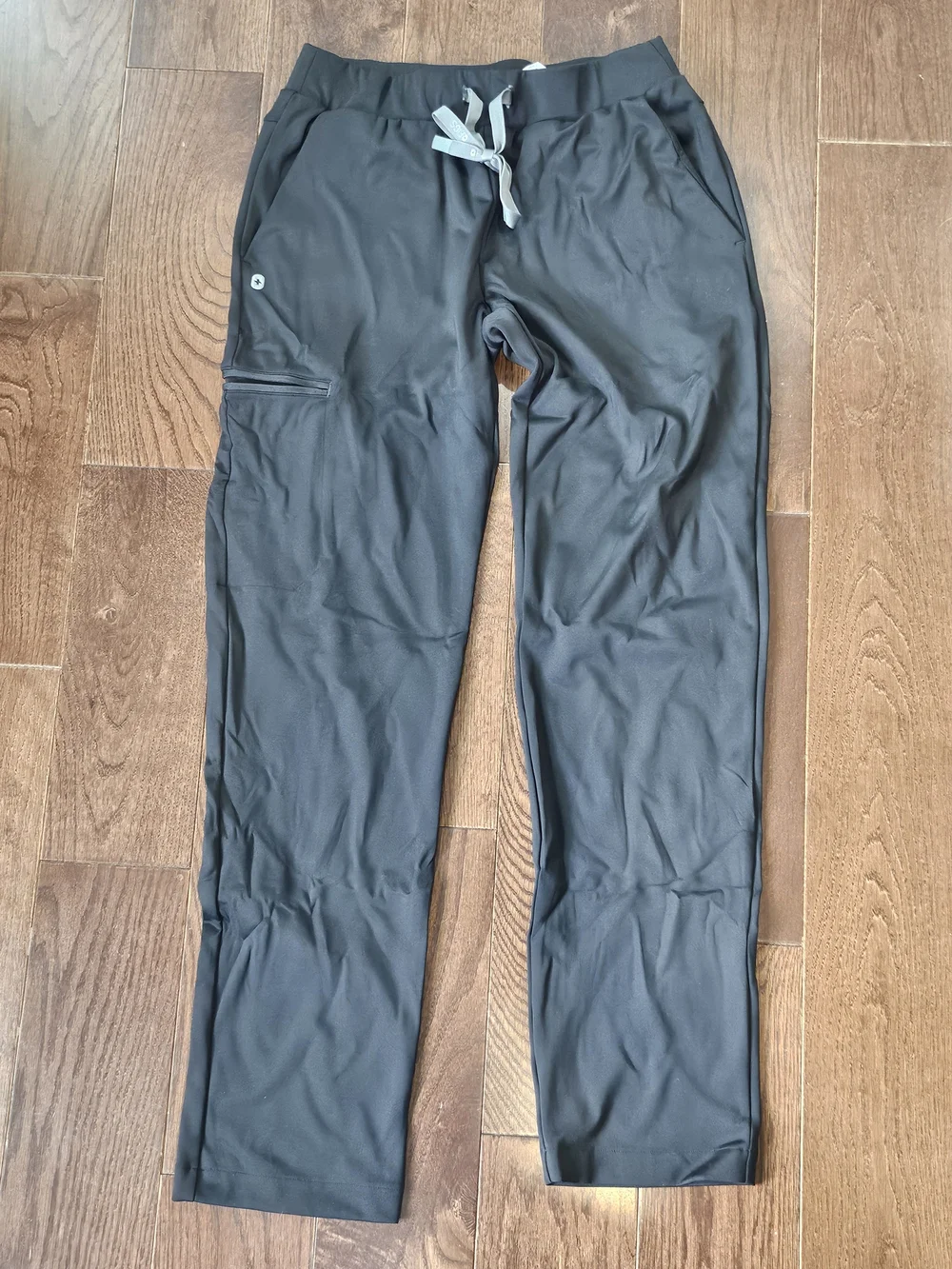 Figs Form X Men's Black Joggers with Light Gray Drawstring
